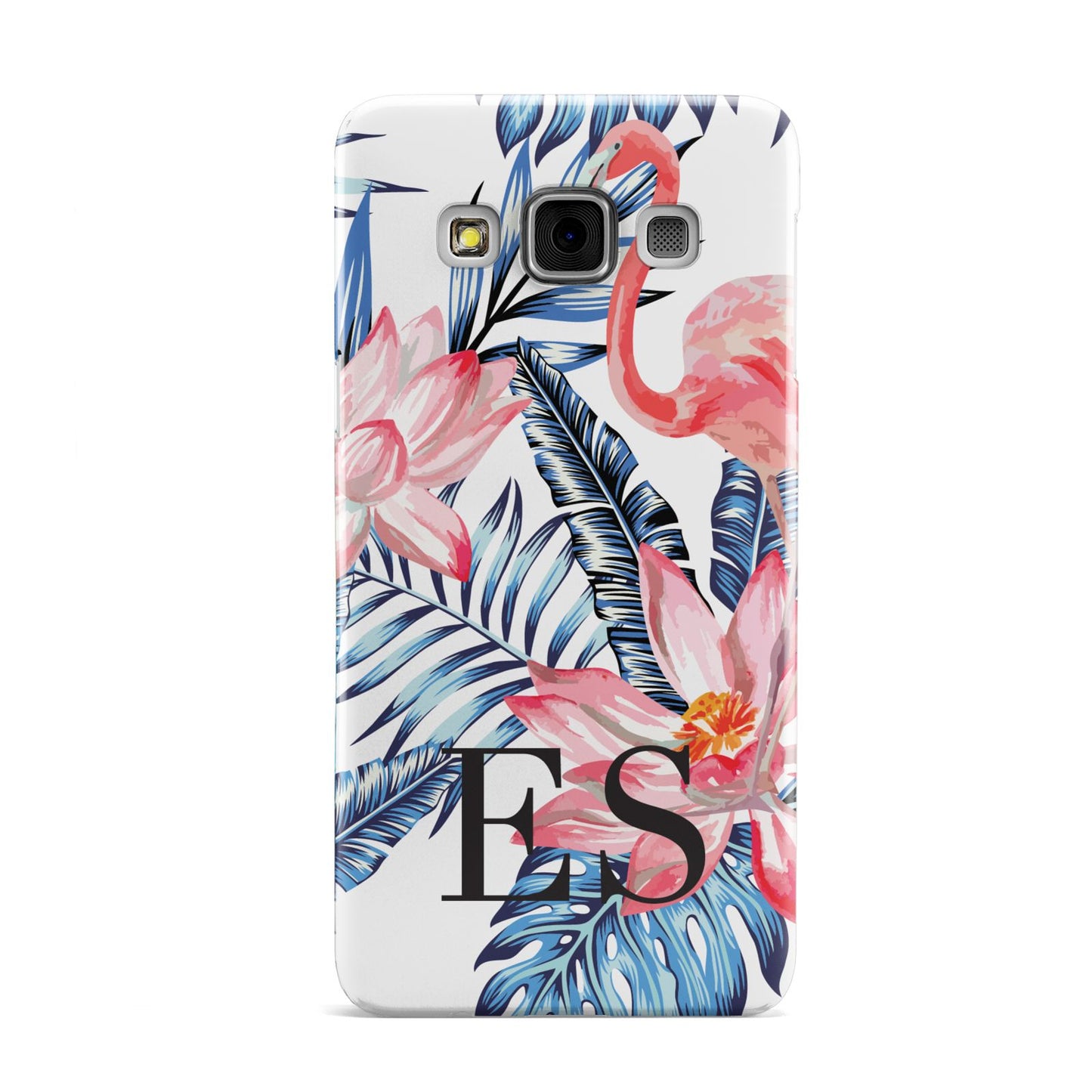 Blue Leaves Pink Flamingos Samsung Galaxy A3 Case