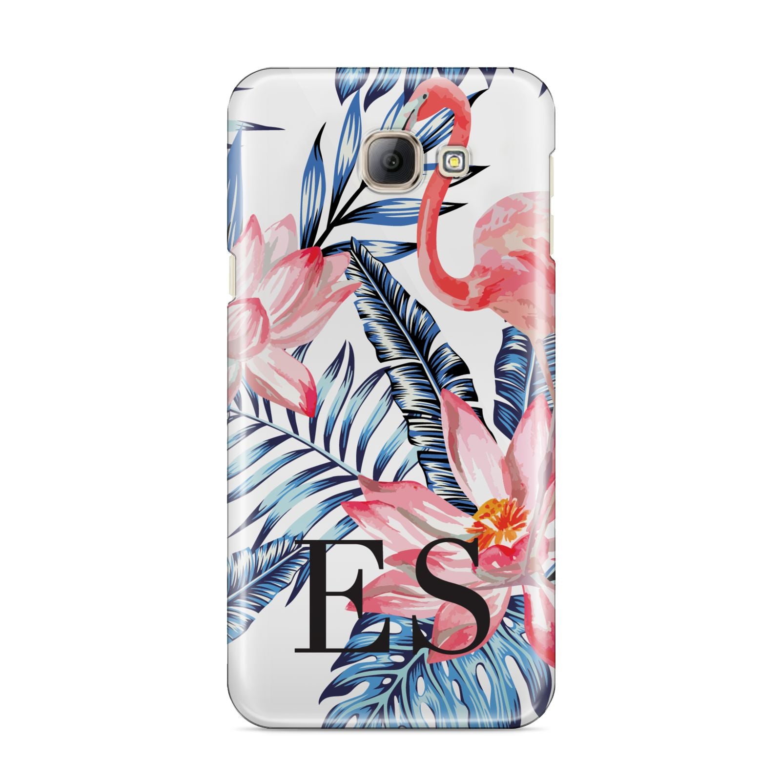 Blue Leaves Pink Flamingos Samsung Galaxy A8 2016 Case