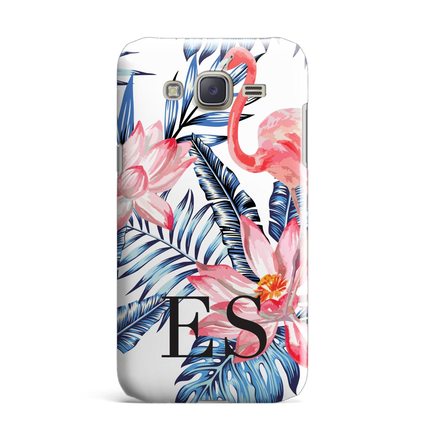 Blue Leaves Pink Flamingos Samsung Galaxy J7 Case