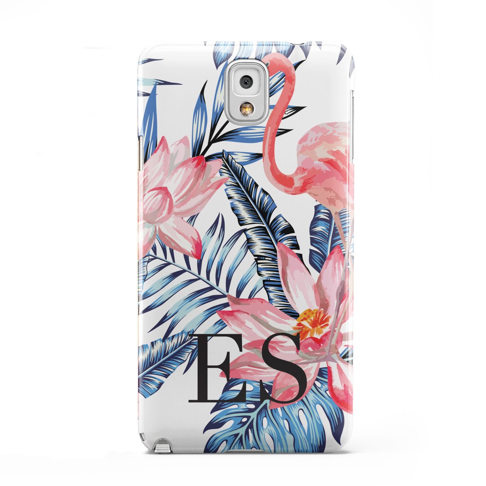 Blue Leaves Pink Flamingos Samsung Galaxy Note 3 Case