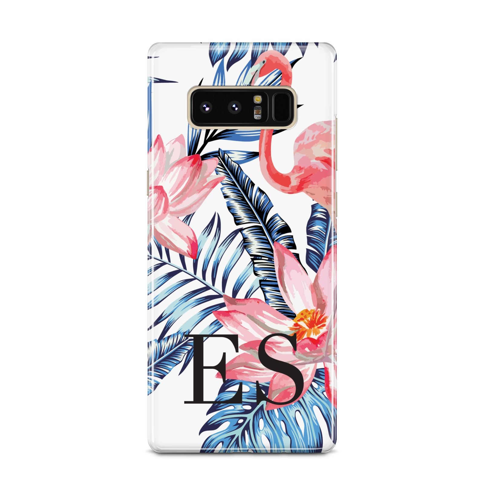 Blue Leaves Pink Flamingos Samsung Galaxy Note 8 Case