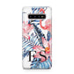 Blue Leaves Pink Flamingos Samsung Galaxy S10 Plus Case