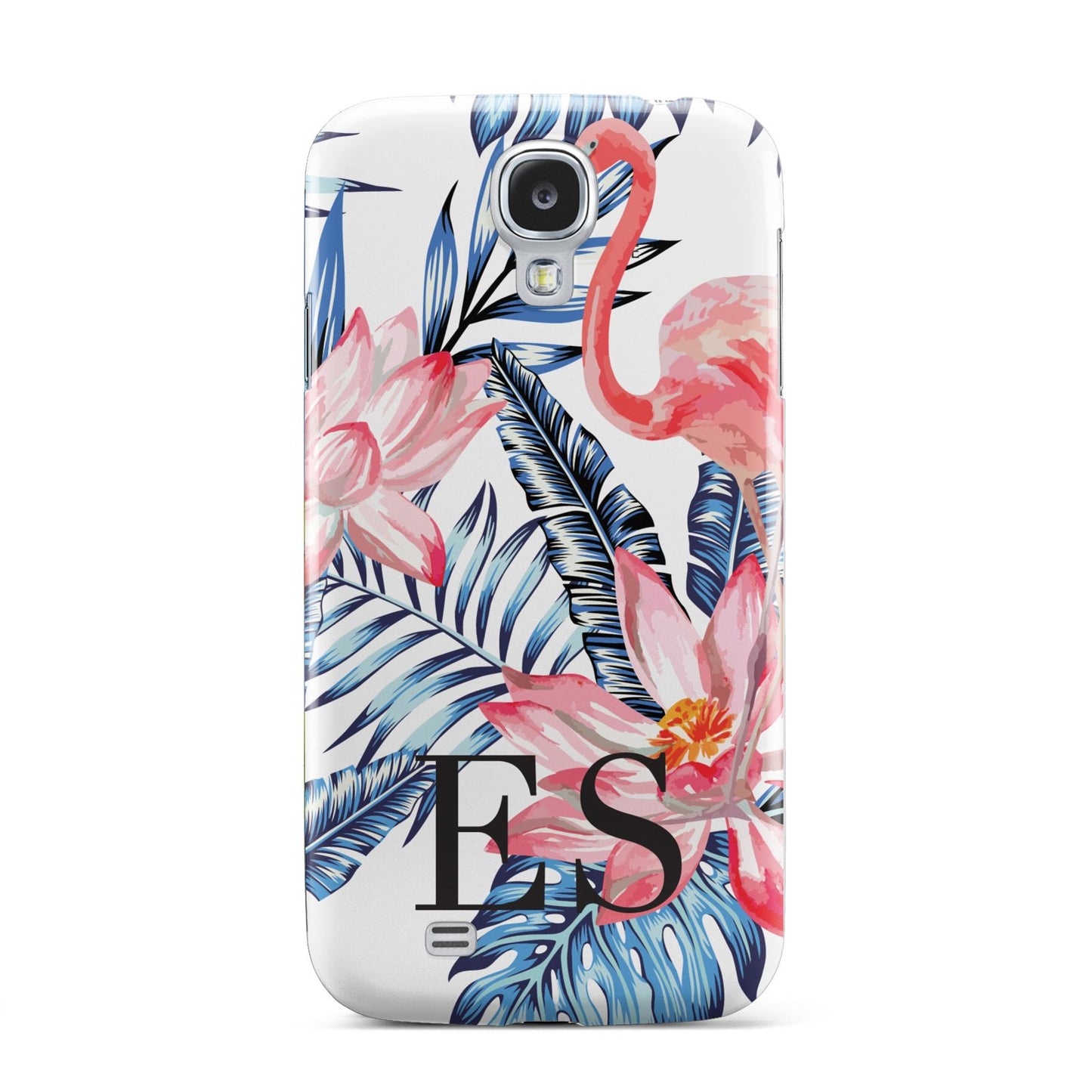 Blue Leaves Pink Flamingos Samsung Galaxy S4 Case