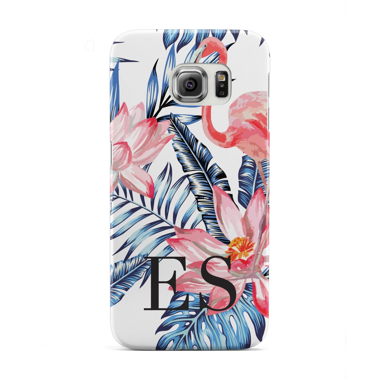 Blue Leaves Pink Flamingos Samsung Galaxy S6 Edge Case