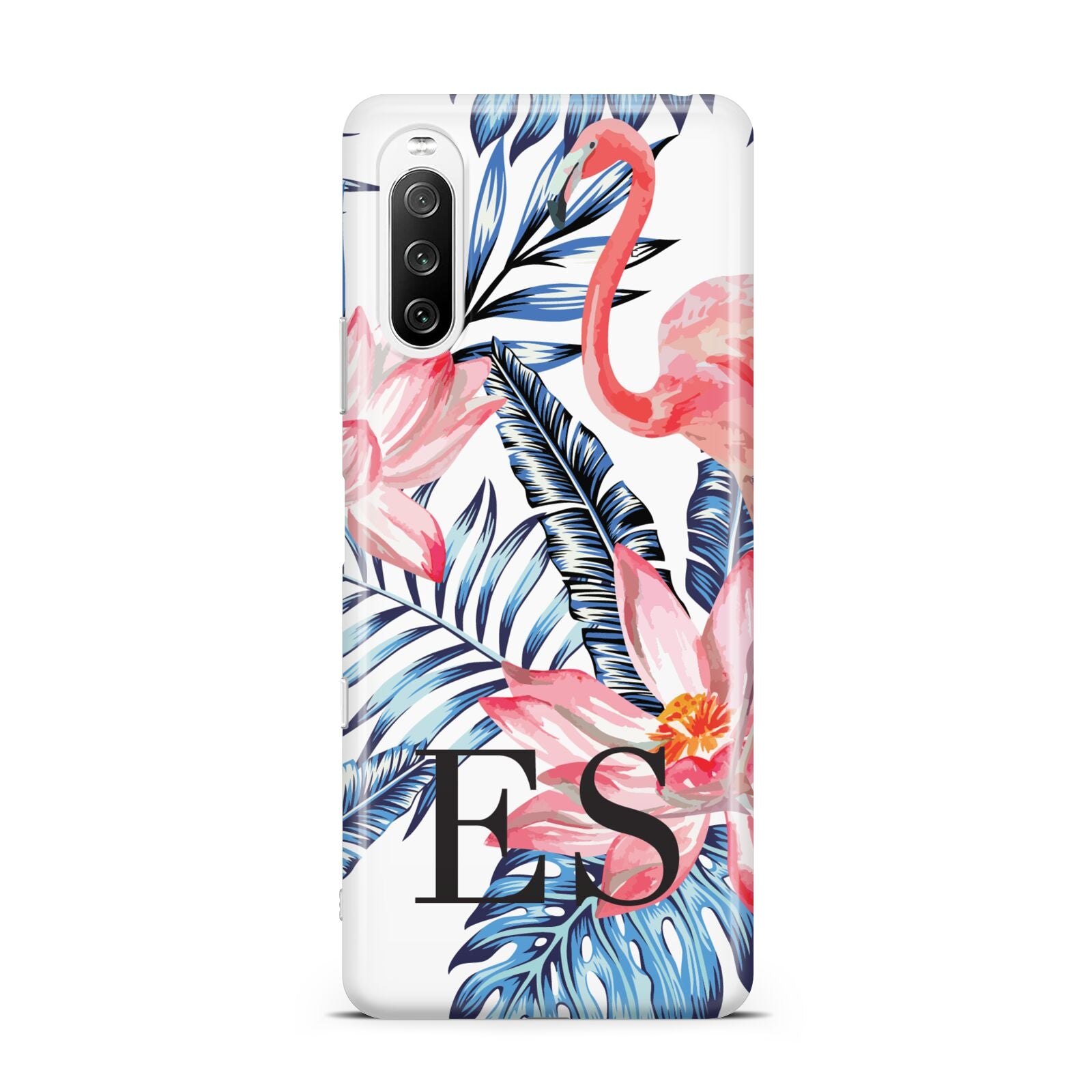 Blue Leaves Pink Flamingos Sony Xperia 10 III Case