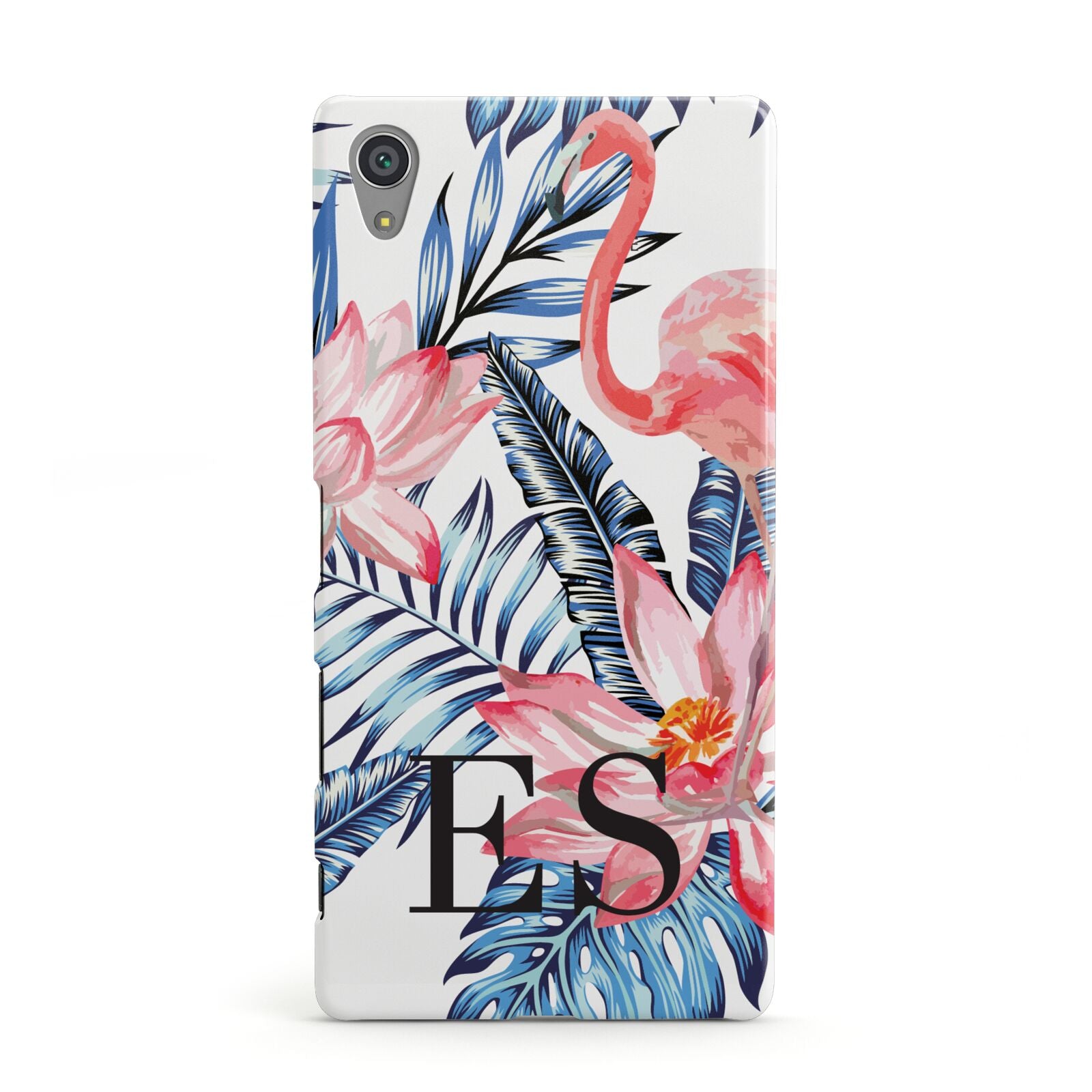 Blue Leaves Pink Flamingos Sony Xperia Case