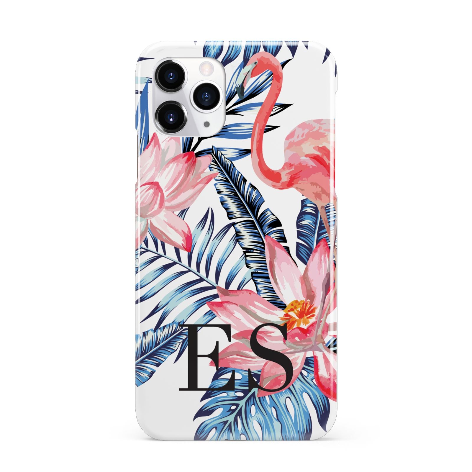 Blue Leaves Pink Flamingos iPhone 11 Pro 3D Snap Case