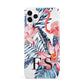 Blue Leaves Pink Flamingos iPhone 11 Pro Max 3D Snap Case