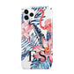 Blue Leaves Pink Flamingos iPhone 11 Pro Max 3D Tough Case