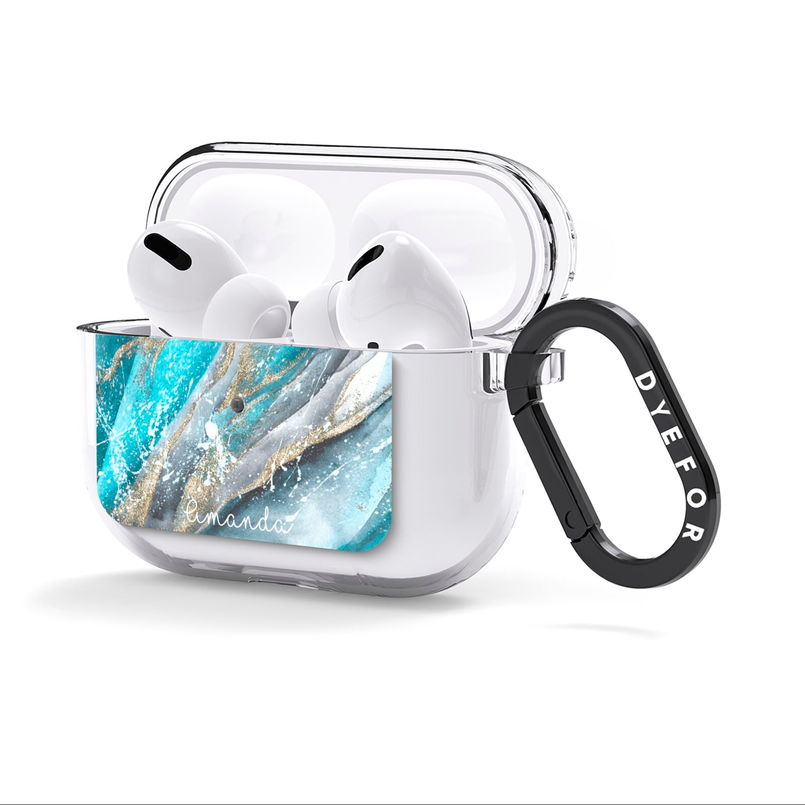 Blue Marble Custom Name AirPods Clear Case 3rd Gen Side Image