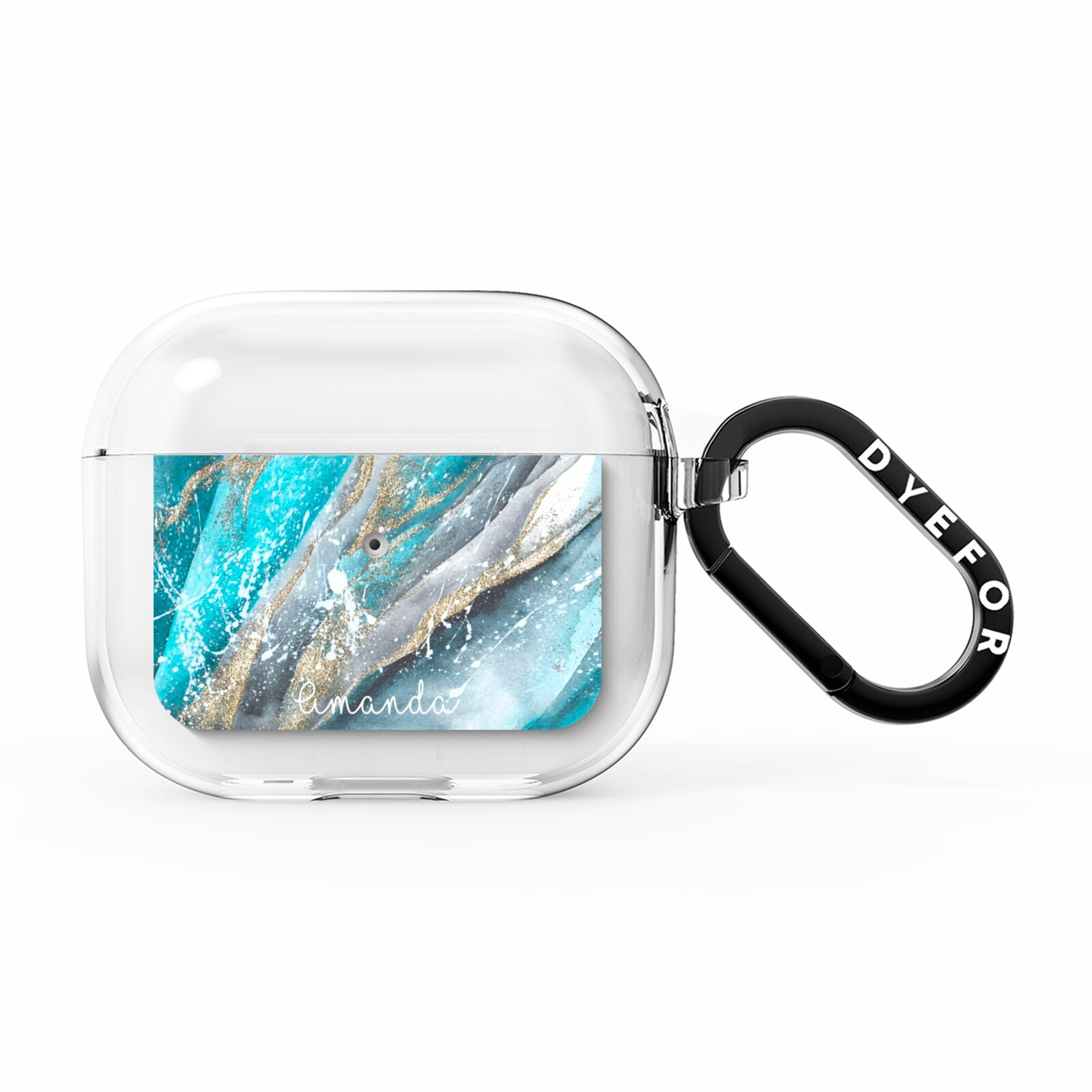 Blue Marble Custom Name AirPods Clear Case 3rd Gen