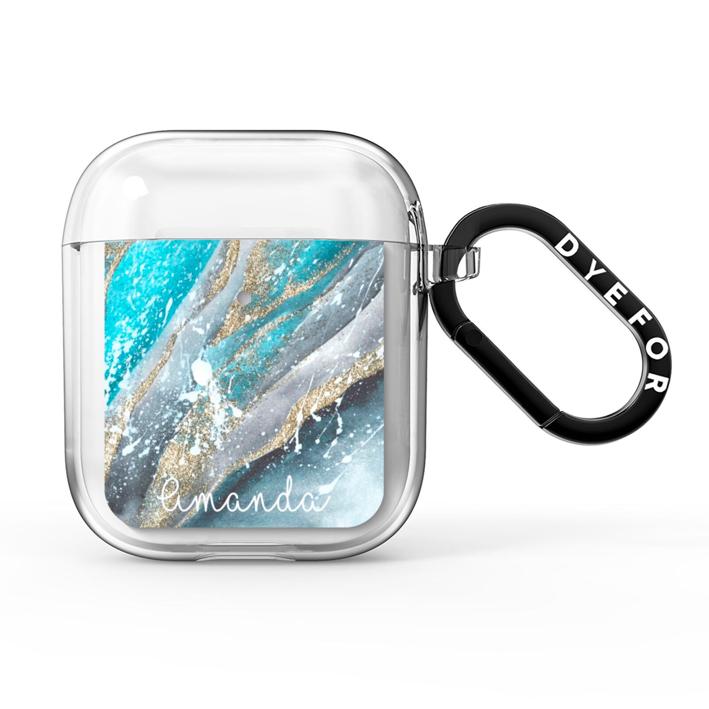 Blue Marble Custom Name AirPods Clear Case