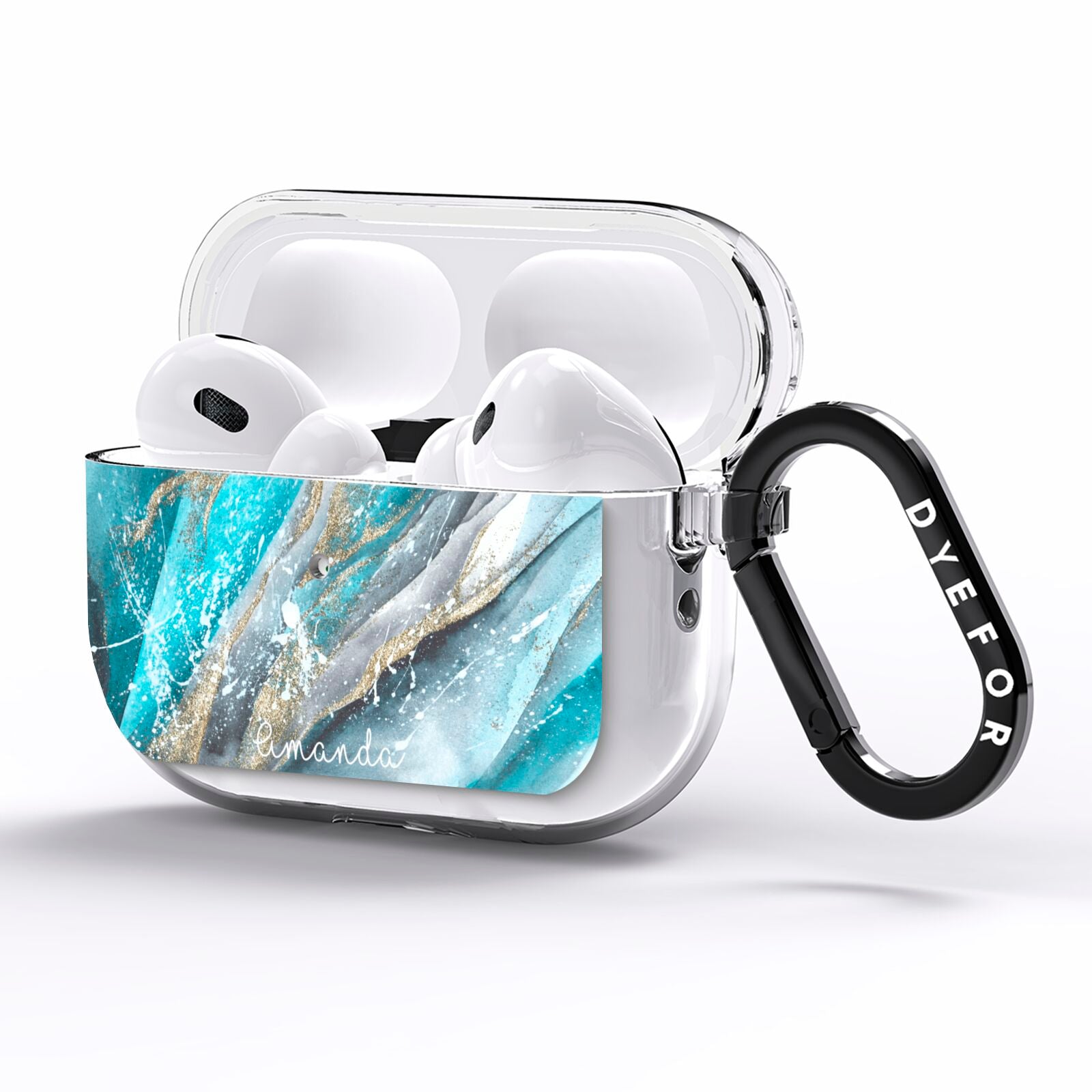 Blue Marble Custom Name AirPods Pro Clear Case Side Image