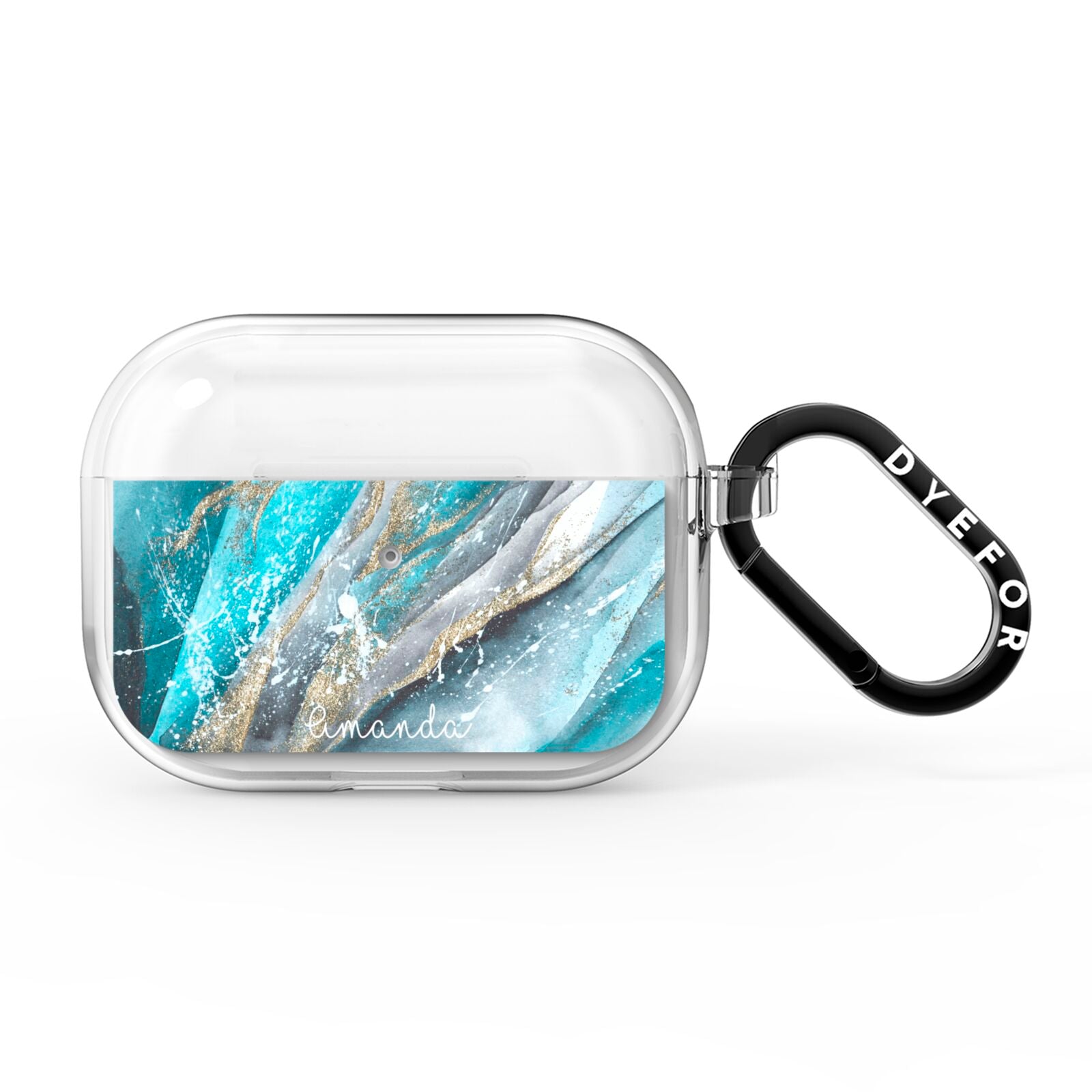 Blue Marble Custom Name AirPods Pro Clear Case
