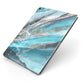 Blue Marble Custom Name Apple iPad Case on Grey iPad Side View