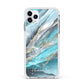 Blue Marble Custom Name Apple iPhone 11 Pro Max in Silver with White Impact Case