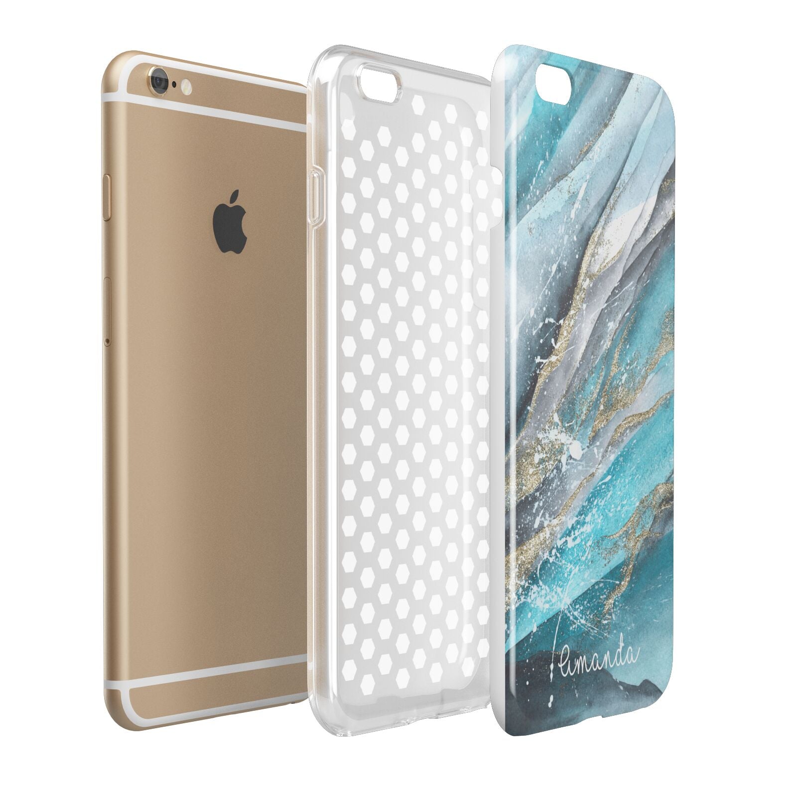 Blue Marble Custom Name Apple iPhone 6 Plus 3D Tough Case Expand Detail Image
