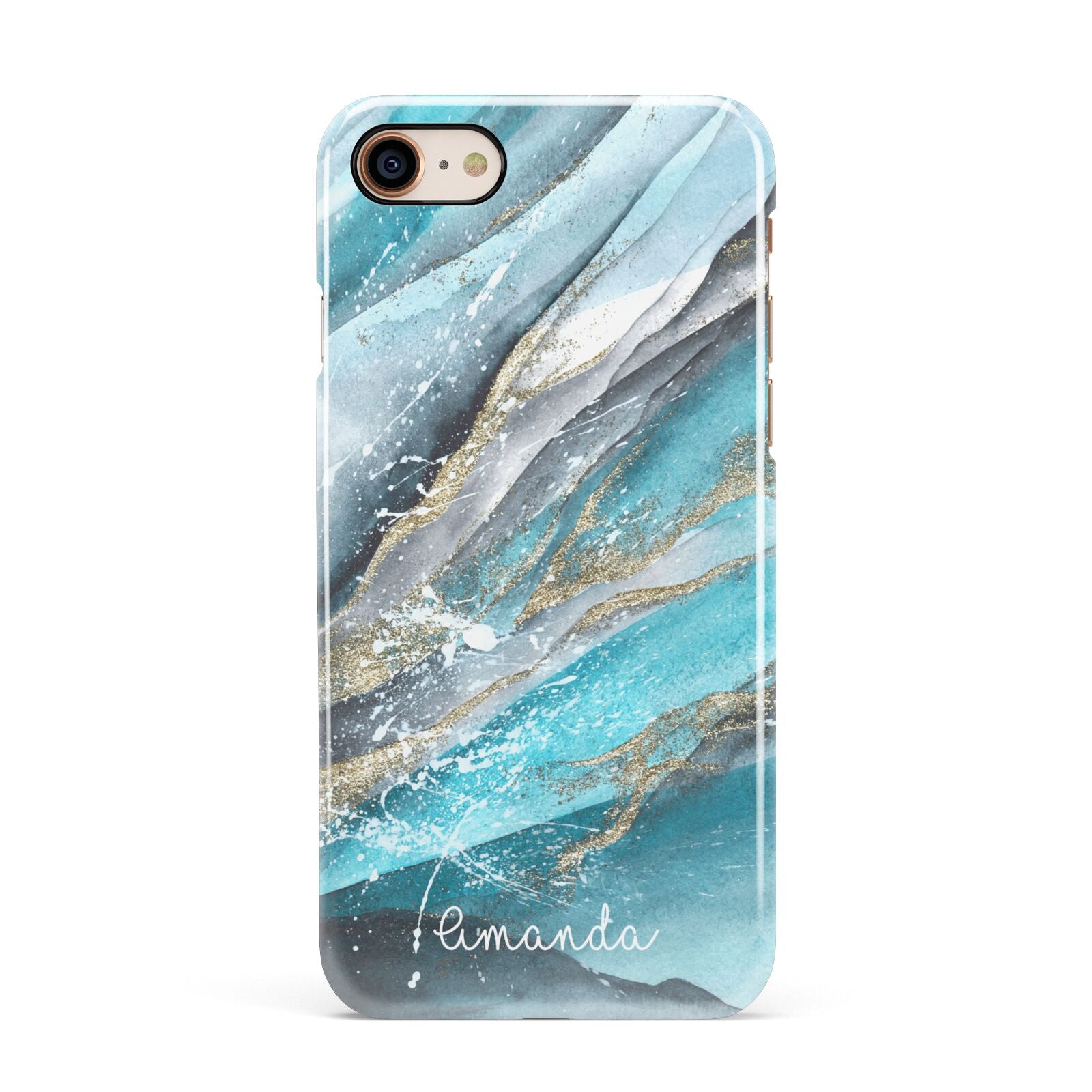 Blue Marble Custom Name Apple iPhone 7 8 3D Snap Case