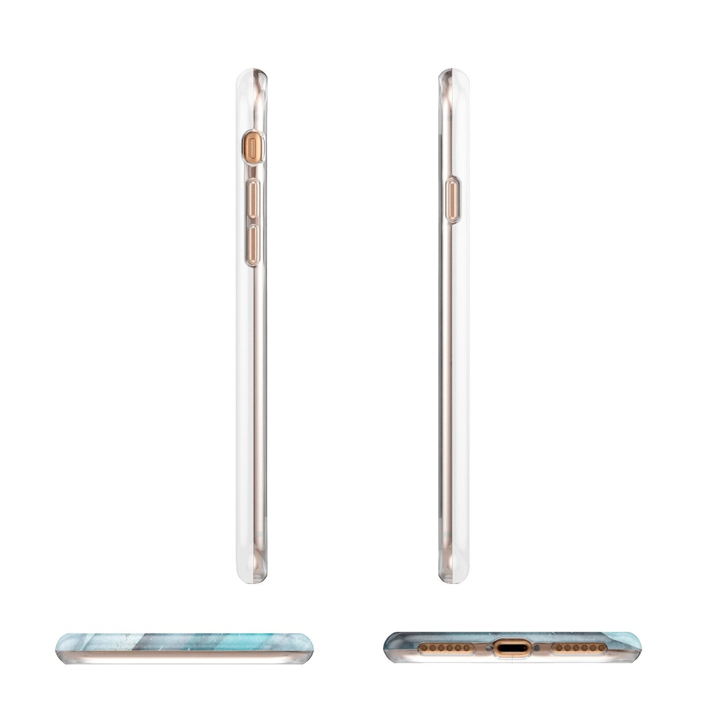 Blue Marble Custom Name Apple iPhone 7 8 3D Wrap Tough Case Alternative Image Angles
