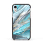 Blue Marble Custom Name Apple iPhone XR Impact Case Black Edge on Silver Phone