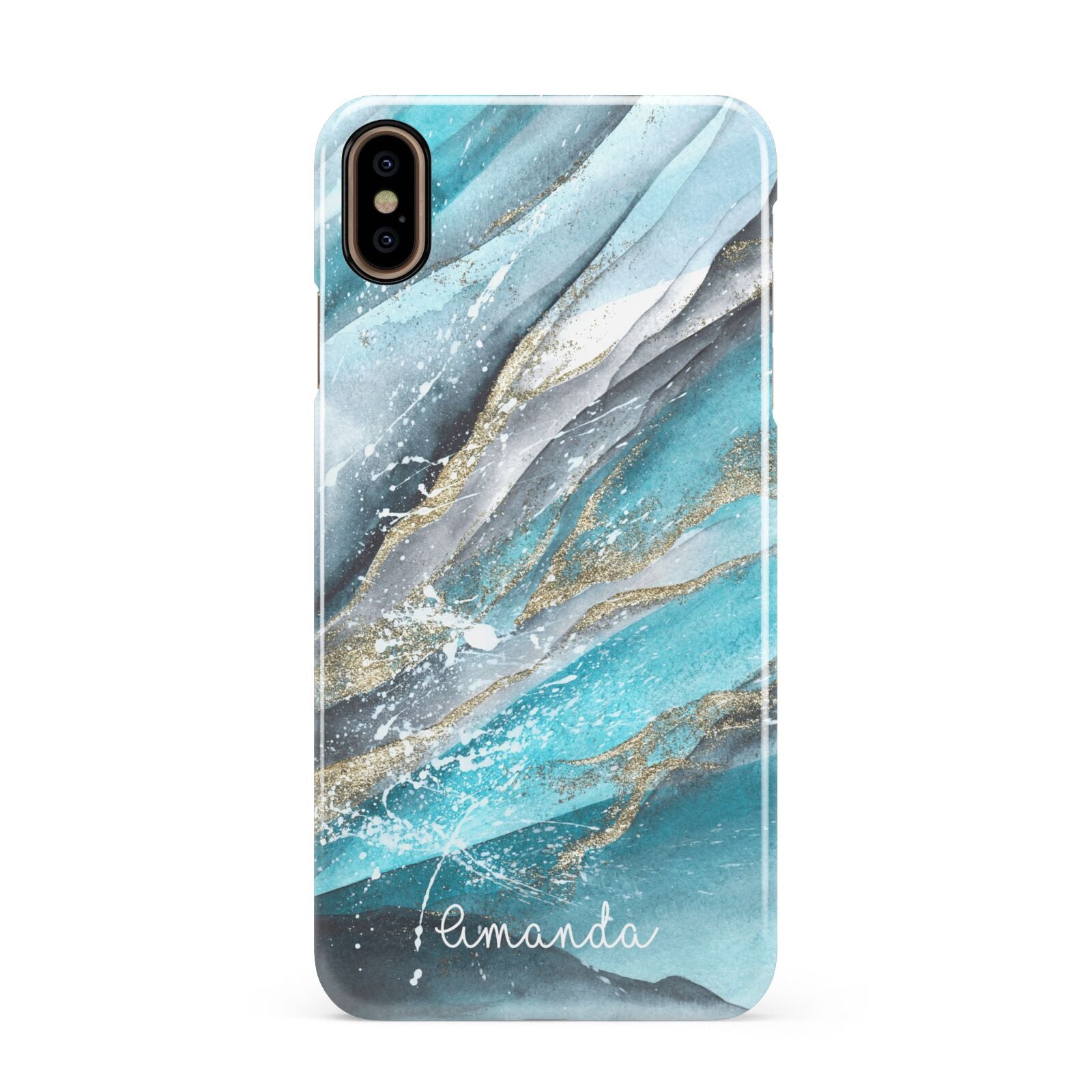 Blue Marble Custom Name Apple iPhone Xs Max 3D Snap Case