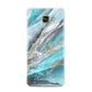 Blue Marble Custom Name Samsung Galaxy A3 2016 Case on gold phone