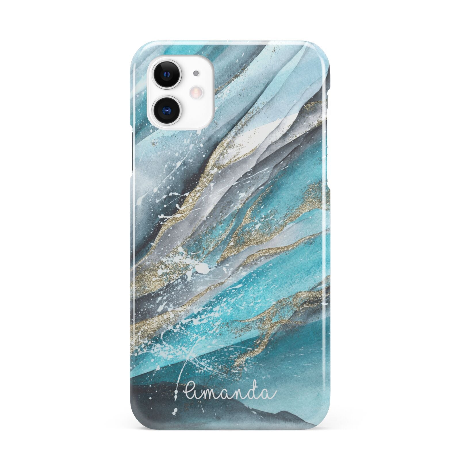 Blue Marble Custom Name iPhone 11 3D Snap Case