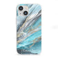 Blue Marble Custom Name iPhone 13 Mini Clear Bumper Case