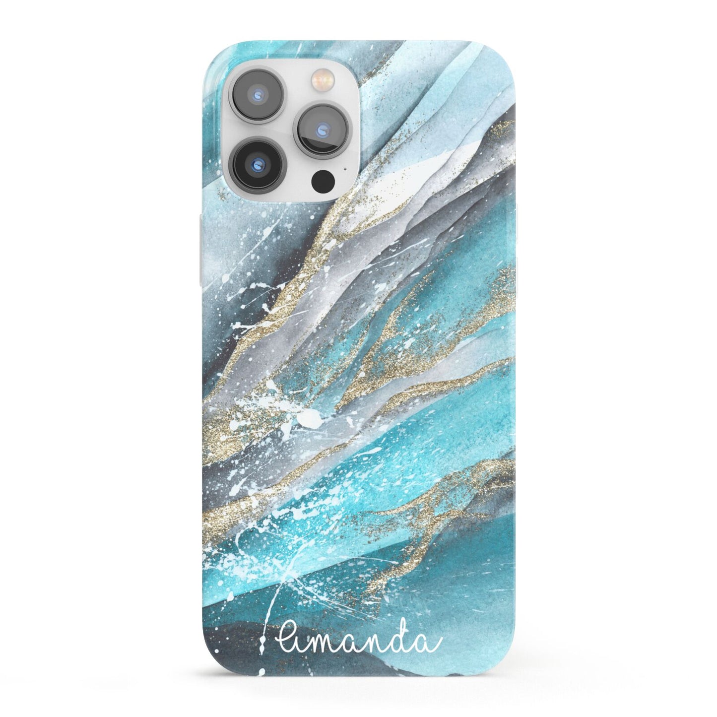Blue Marble Custom Name iPhone 13 Pro Max Full Wrap 3D Snap Case
