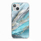 Blue Marble Custom Name iPhone 13 TPU Impact Case with White Edges
