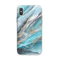 Blue Marble Custom Name iPhone X Bumper Case on Silver iPhone Alternative Image 1