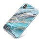Blue Marble Custom Name iPhone X Bumper Case on Silver iPhone