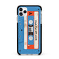 Blue Mixtape Custom Apple iPhone 11 Pro Max in Silver with Black Impact Case