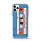 Blue Mixtape Custom Apple iPhone 11 Pro Max in Silver with White Impact Case