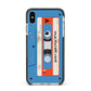 Blue Mixtape Custom Apple iPhone Xs Max Impact Case Black Edge on Silver Phone