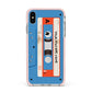 Blue Mixtape Custom Apple iPhone Xs Max Impact Case Pink Edge on Silver Phone