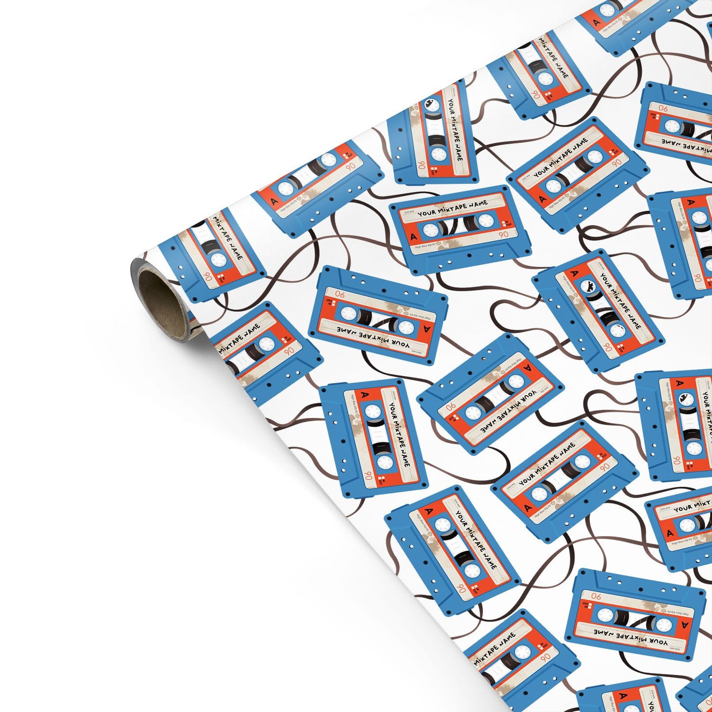 Blue Mixtape Custom Personalised Gift Wrap