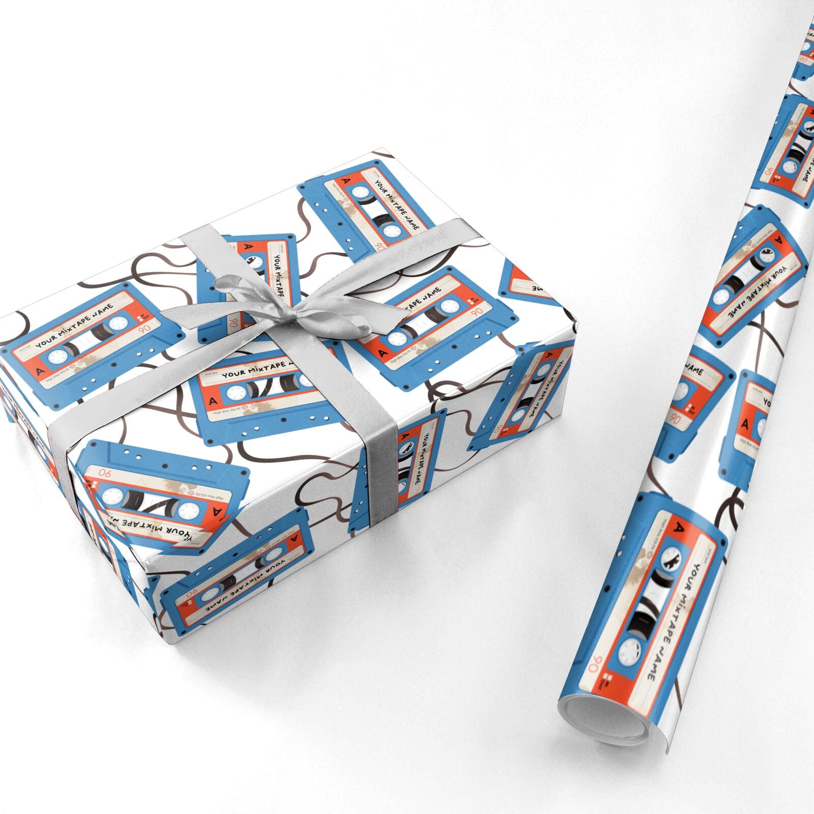 Blue Mixtape Custom Personalised Wrapping Paper