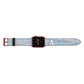 Blue Onyx Marble Apple Watch Strap Landscape Image Red Hardware