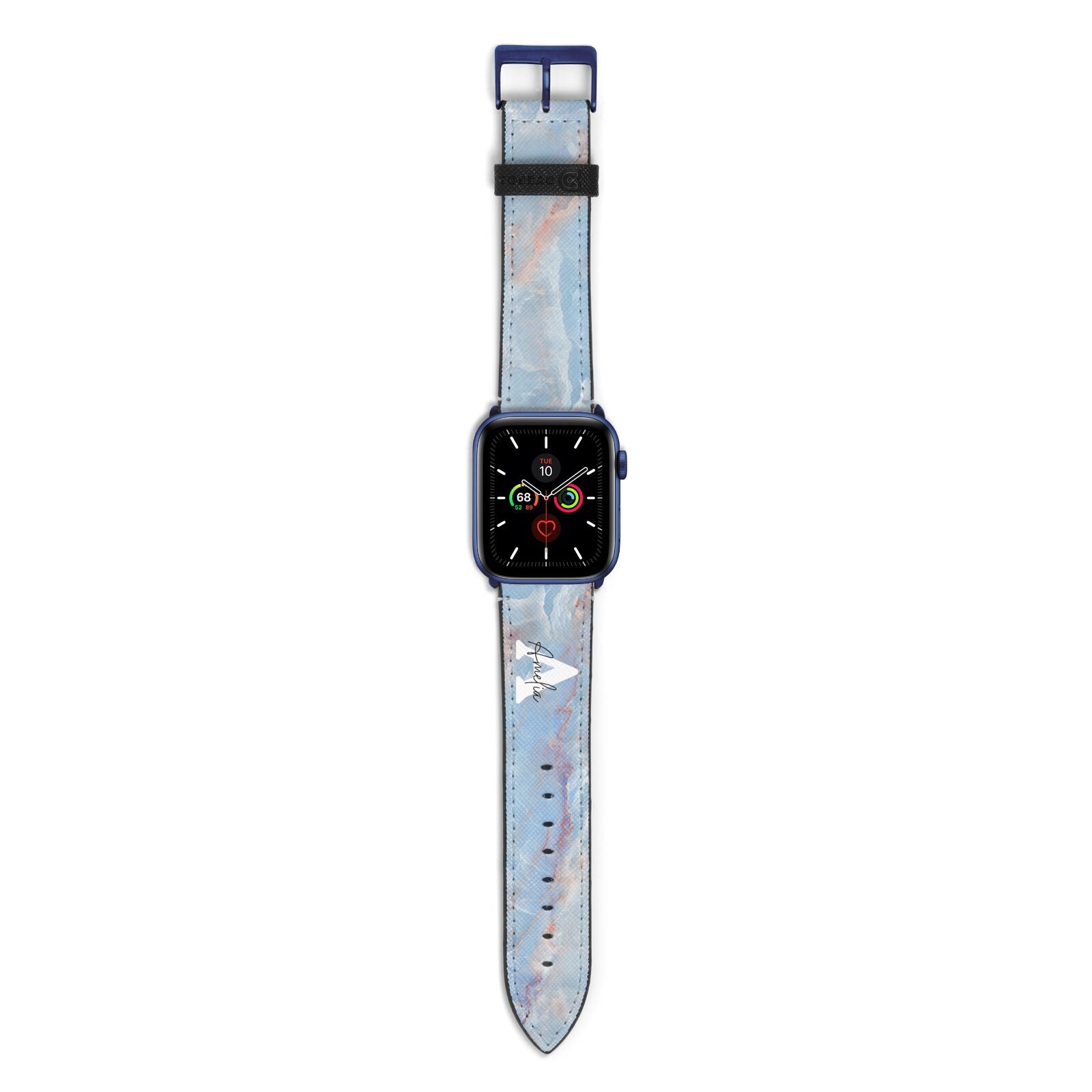 Blue Onyx Marble Apple Watch Strap with Blue Hardware