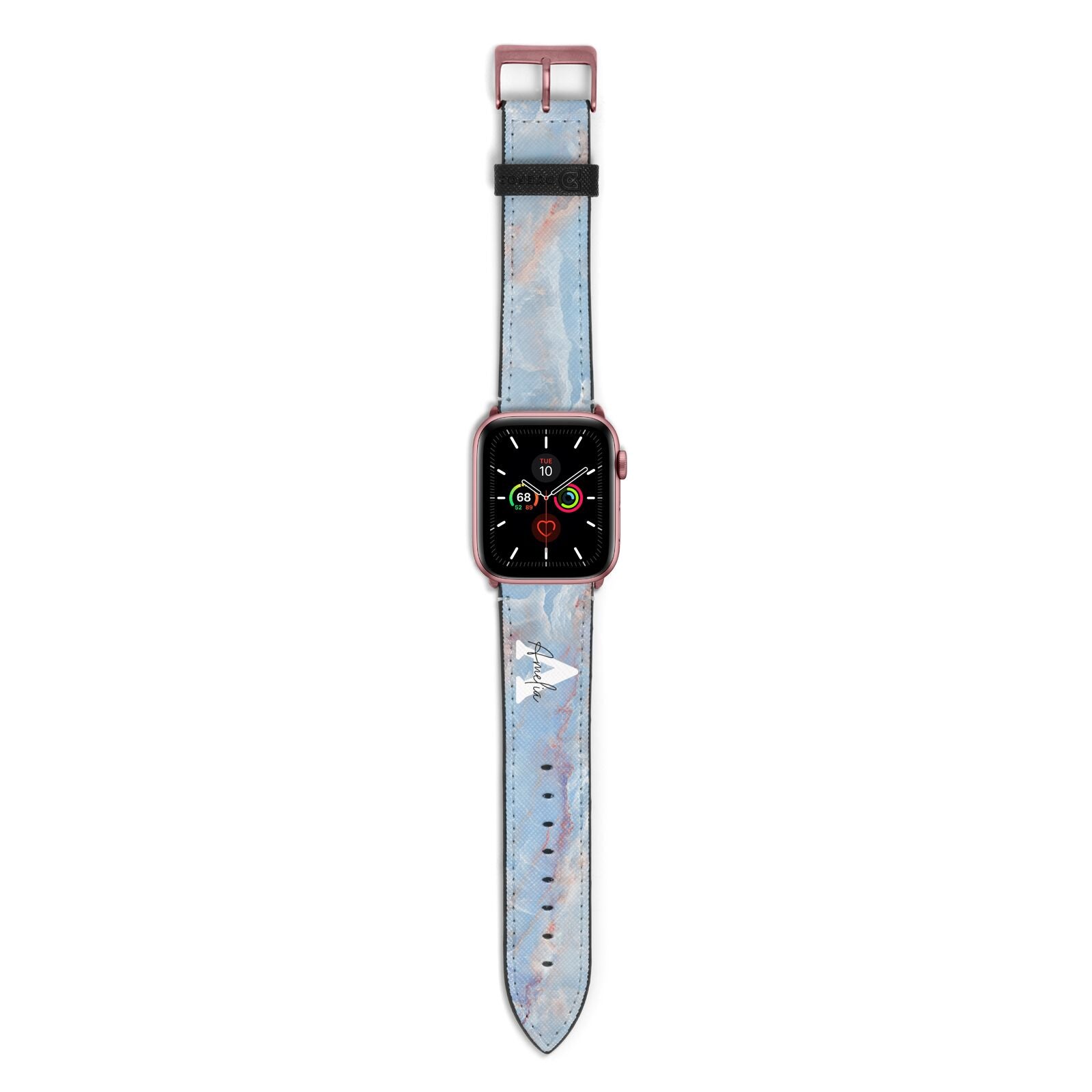 Blue Onyx Marble Apple Watch Strap with Rose Gold Hardware