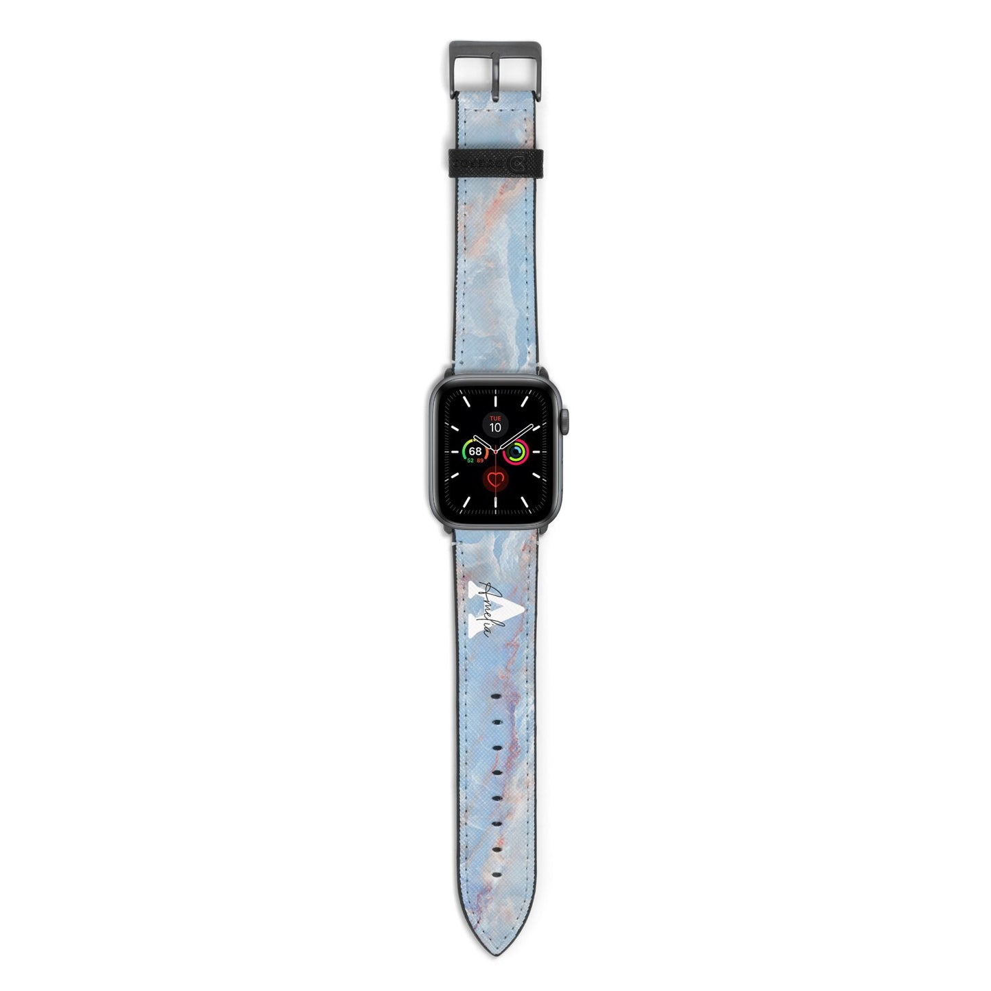 Blue Onyx Marble Apple Watch Strap with Space Grey Hardware