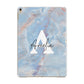 Blue Onyx Marble Apple iPad Gold Case