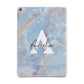 Blue Onyx Marble Apple iPad Rose Gold Case