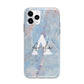 Blue Onyx Marble Apple iPhone 11 Pro Max in Silver with Bumper Case
