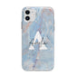 Blue Onyx Marble Apple iPhone 11 in White with Bumper Case