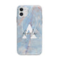Blue Onyx Marble Apple iPhone 11 in White with Bumper Case