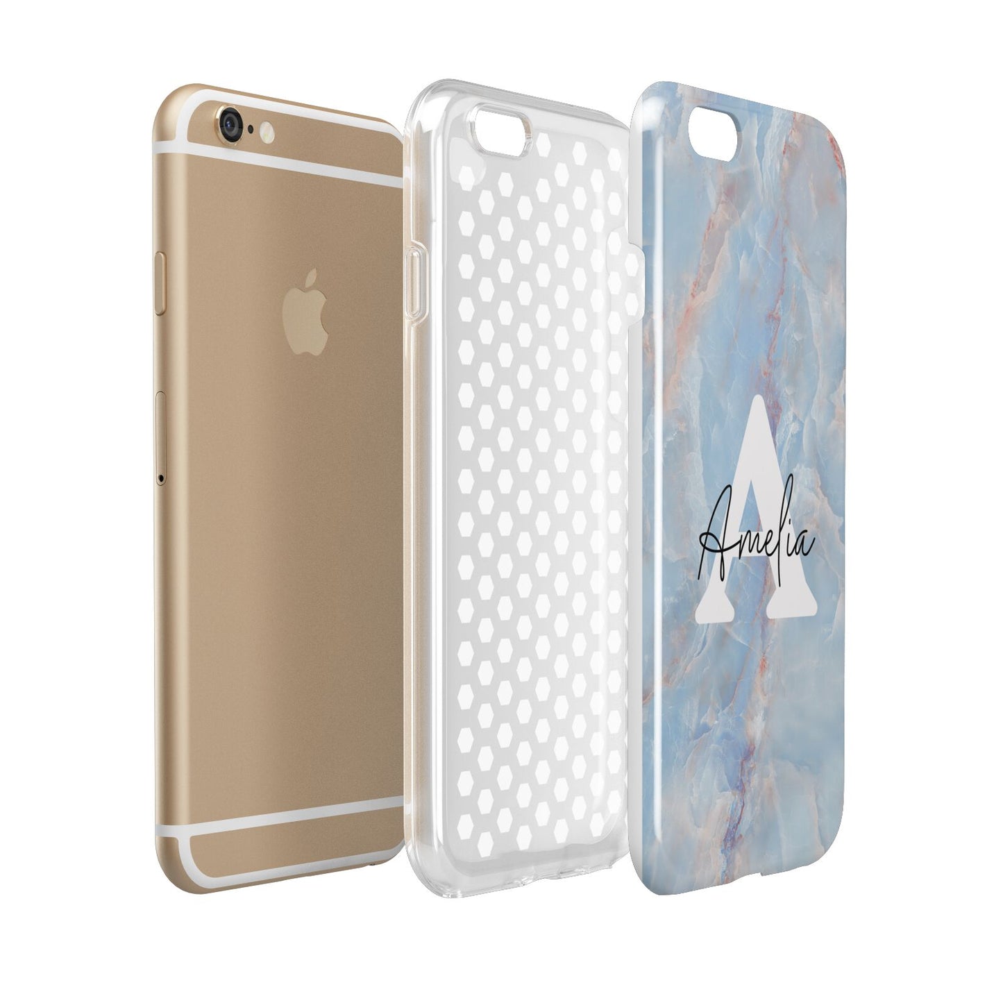 Blue Onyx Marble Apple iPhone 6 3D Tough Case Expanded view