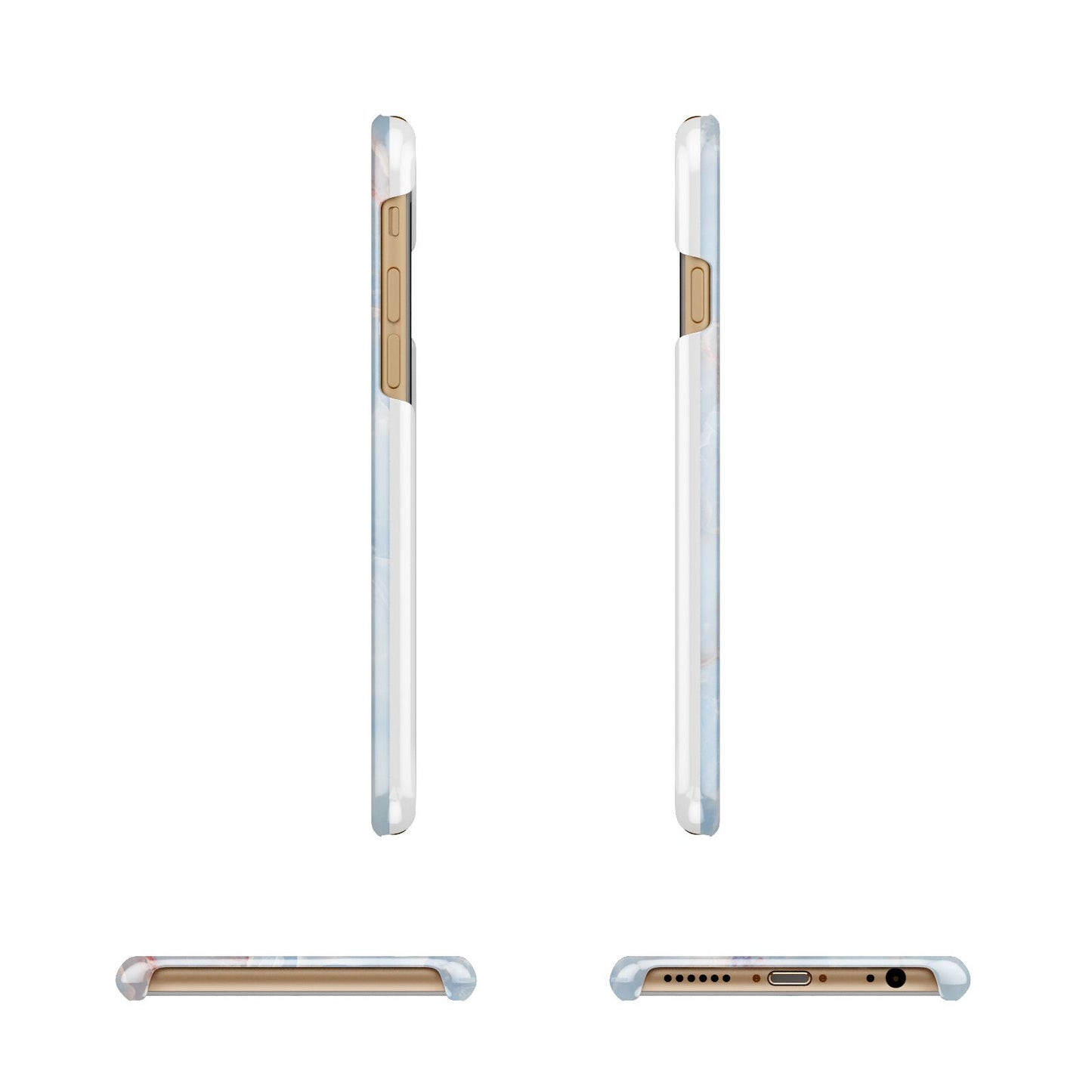 Blue Onyx Marble Apple iPhone 6 3D Wrap Snap Case Angled Images