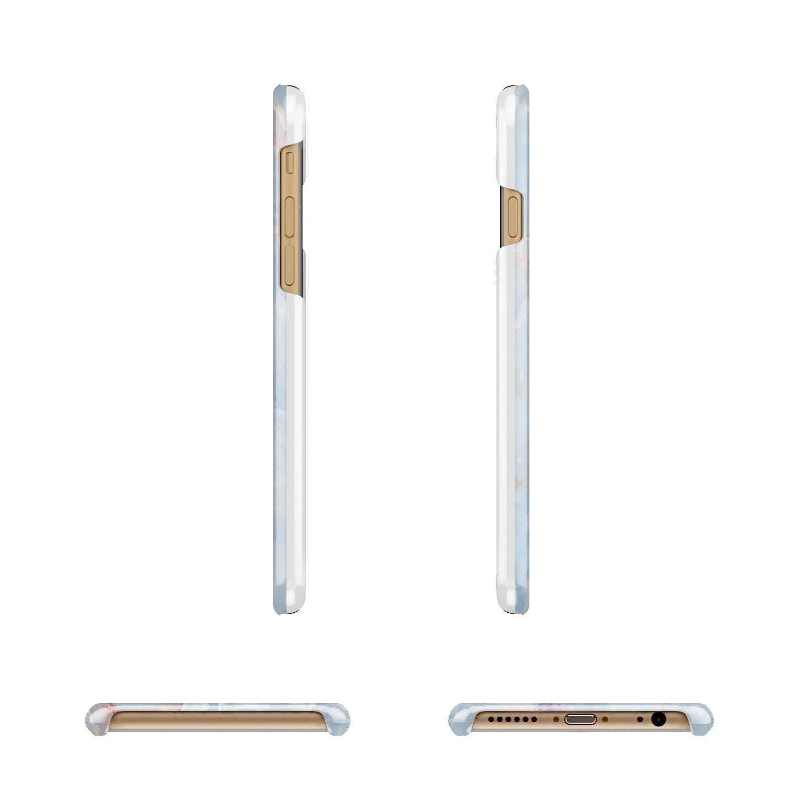 Blue Onyx Marble Apple iPhone 6 3D Wrap Snap Case Angled Images